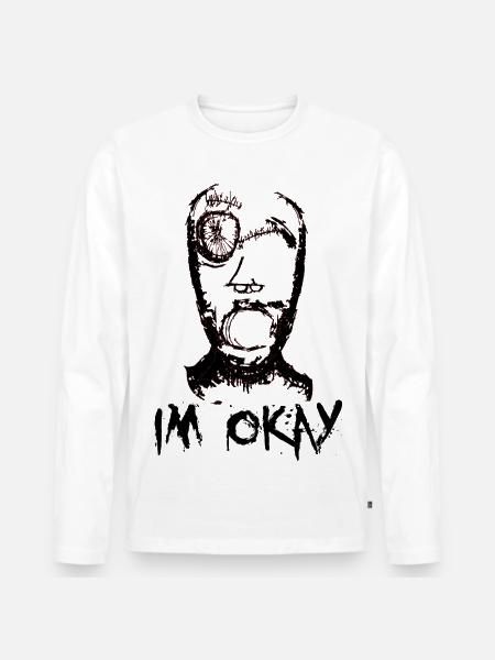 im okay - Männer Premium Bio Langarmshirt - Weiß