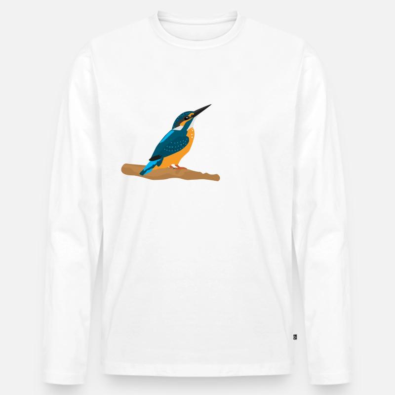 Eisvogel - Männer Premium Bio Langarmshirt - Weiß