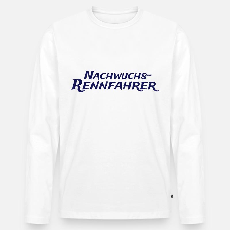 Nachwuchs-Rennfahrer - Männer Premium Bio Langarmshirt - Weiß