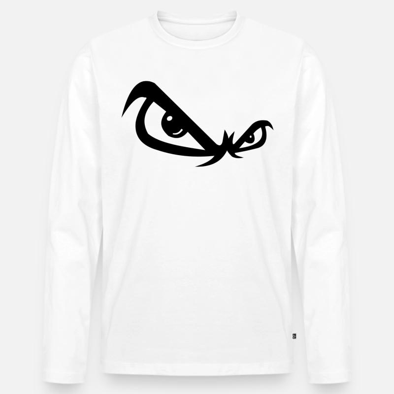 Böse Blick - Männer Premium Bio Langarmshirt - Weiß