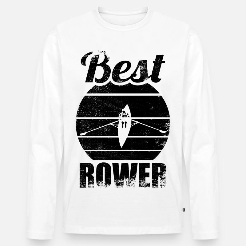 Bester Ruderer - Männer Premium Bio Langarmshirt - Weiß