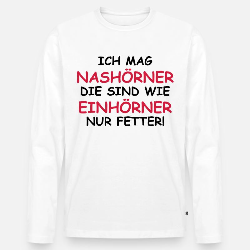 Ich mag Nashörner - Männer Premium Bio Langarmshirt - Weiß