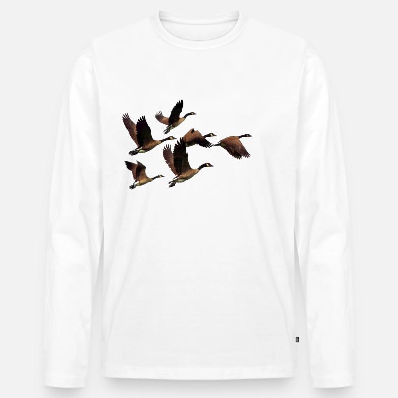 Enten - Männer Premium Bio Langarmshirt - Weiß
