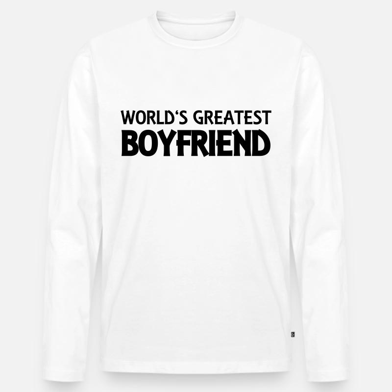 World's greatest boyfriend - Männer Premium Bio Langarmshirt - Weiß
