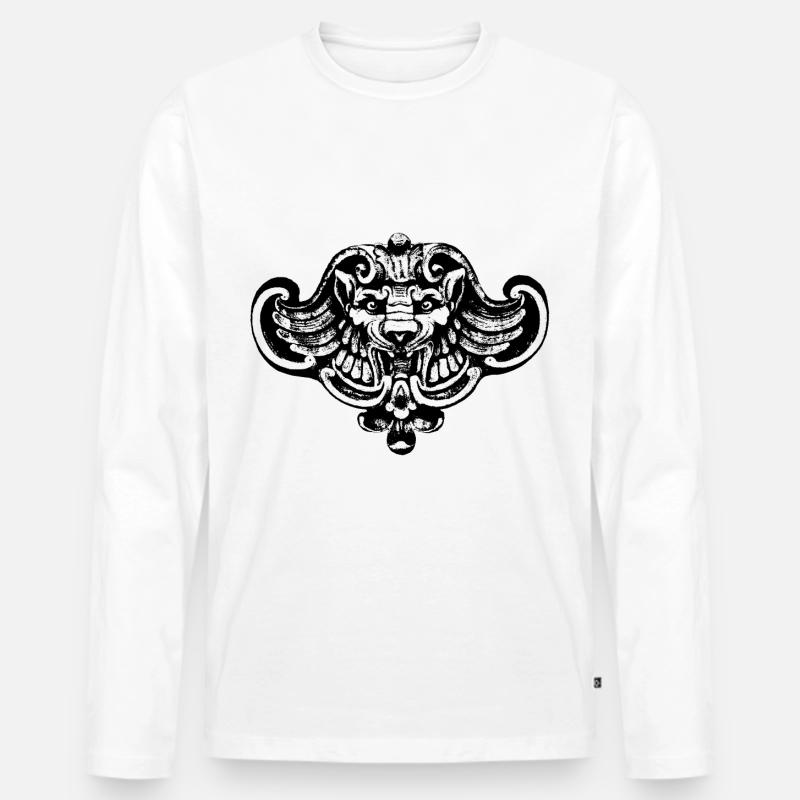 Geflügelter Löwe oder Wolf / Chimäre - Männer Premium Bio Langarmshirt - Weiß