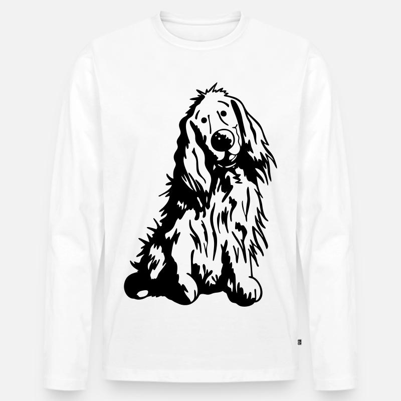 Verträumter Cocker Spaniel - Männer Premium Bio Langarmshirt - Weiß