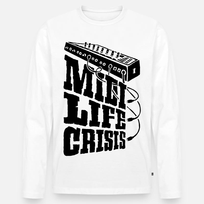 Midi life crisis - Männer Premium Bio Langarmshirt - Weiß