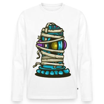 Außerirdischer in Verbände gewickelt - Männer Premium Bio Langarmshirt - Weiß - Vorne - Nico (187cm)