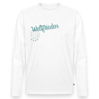 Weltfrieden - Männer Premium Bio Langarmshirt - Weiß - Vorne - Nico (187cm)