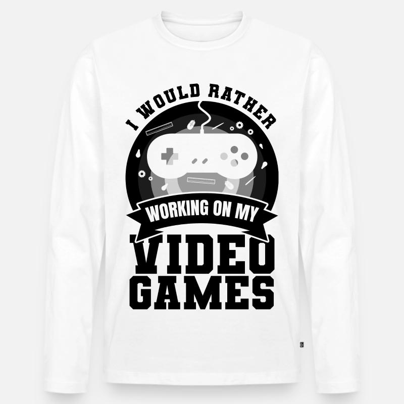 Game Dev - Männer Premium Bio Langarmshirt - Weiß