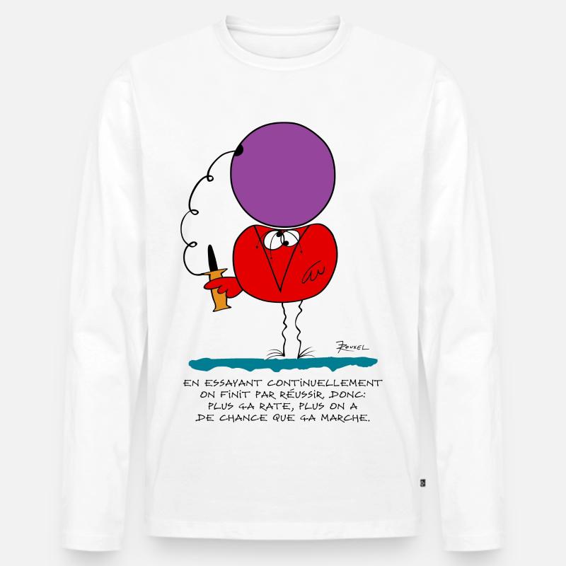 Indem wir ständig versuchen, ... - Männer Premium Bio Langarmshirt - Weiß