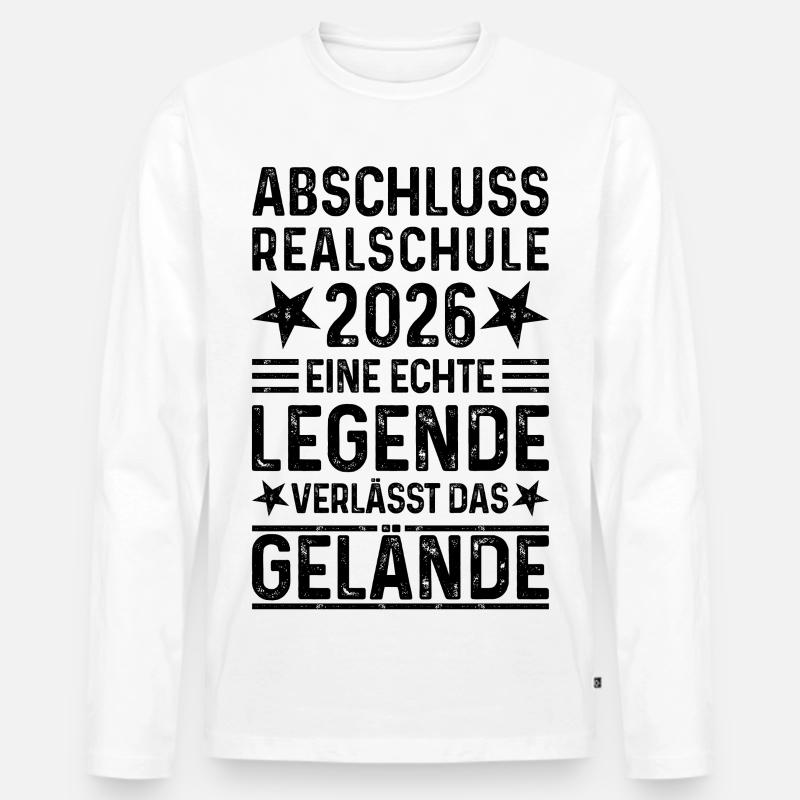 Realschule Abschluss 2026 - Männer Premium Bio Langarmshirt - Weiß