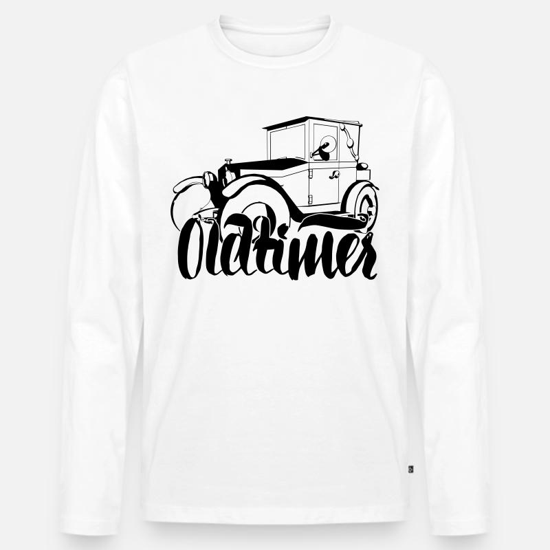 Oldtimer - Männer Premium Bio Langarmshirt - Weiß