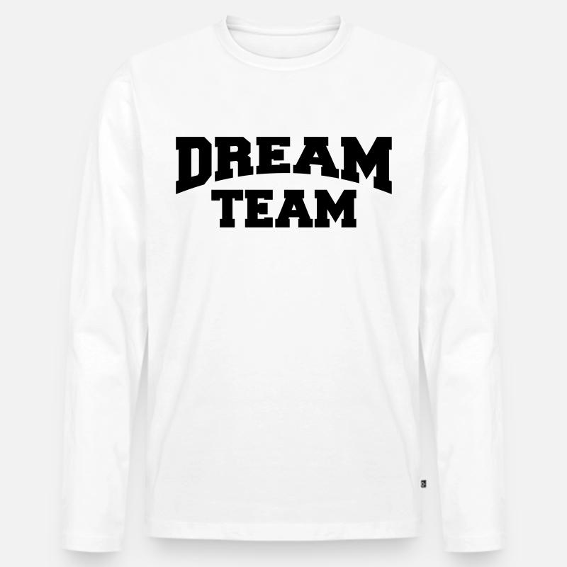 Dream Team - Männer Premium Bio Langarmshirt - Weiß