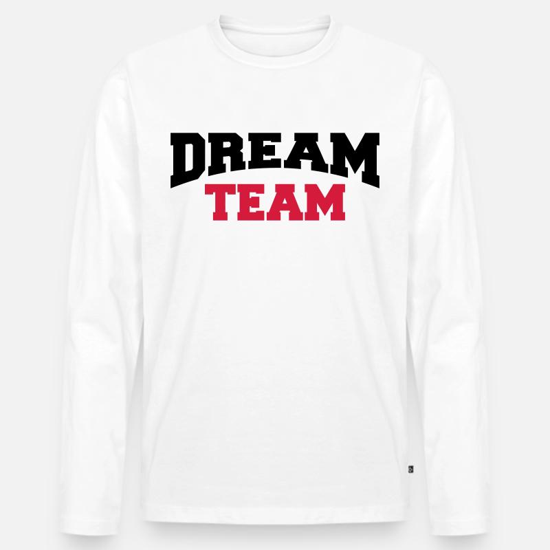 Dream Team - Männer Premium Bio Langarmshirt - Weiß