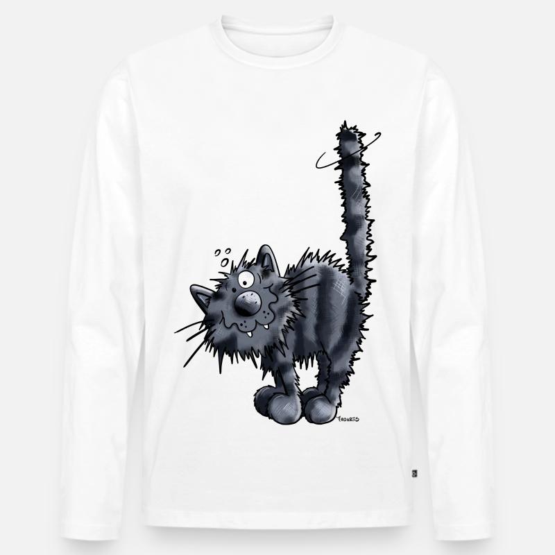 Süße Katze - Männer Premium Bio Langarmshirt - Weiß