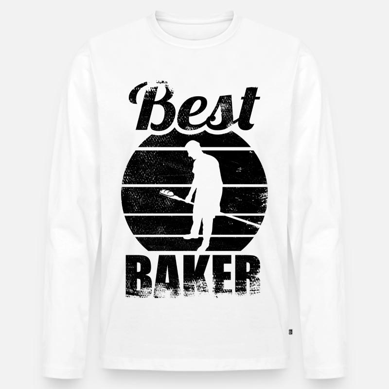 Bäcker - Männer Premium Bio Langarmshirt - Weiß