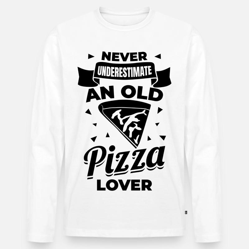 Pizza Opa - Männer Premium Bio Langarmshirt - Weiß
