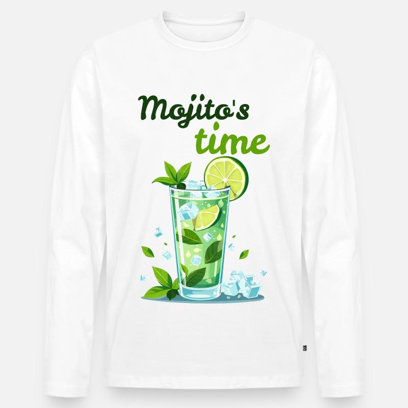 Mojito Cocktail von Helfspawn - Männer Premium Bio Langarmshirt - Weiß