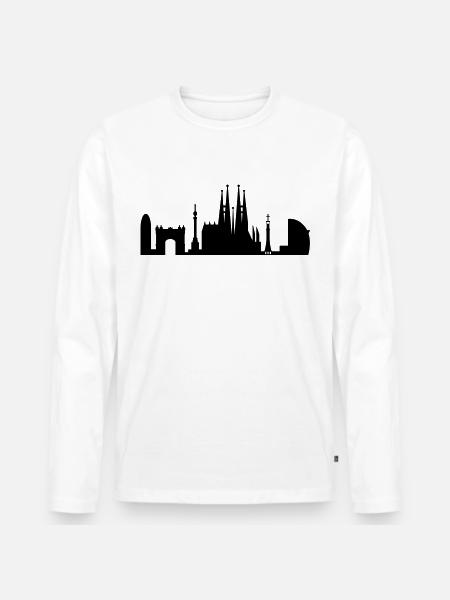 Skyline Barcelona Spain - Men's Premium Organic Long Sleeve Shirt - white