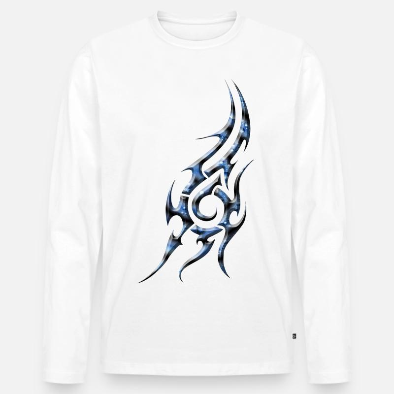 Tribal 1 von Custom - Männer Premium Bio Langarmshirt - Weiß