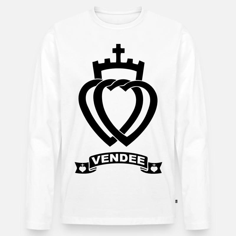 vendeen Herzen - Männer Premium Bio Langarmshirt - Weiß