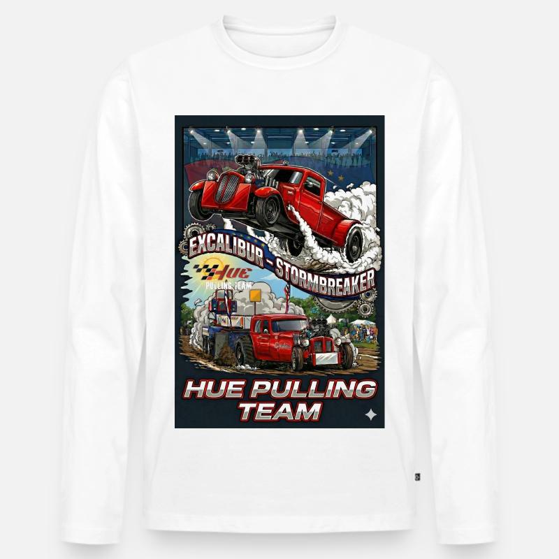 Tshirt_Hue_Pulling_Team - Männer Premium Bio Langarmshirt - Weiß
