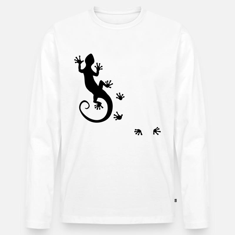 running gecko - Männer Premium Bio Langarmshirt - Weiß