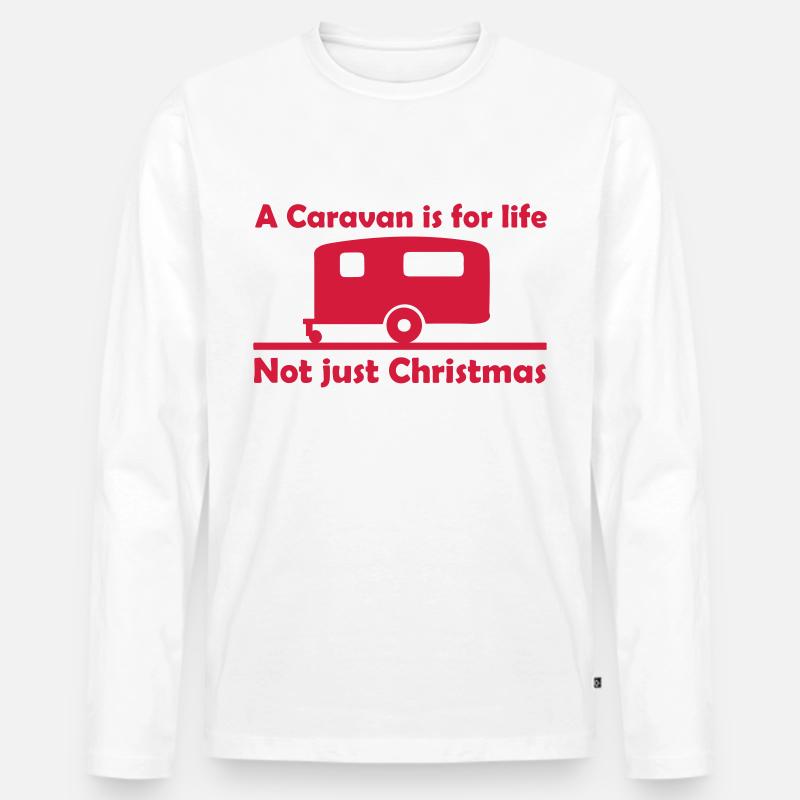 Caravan for life - Männer Premium Bio Langarmshirt - Weiß