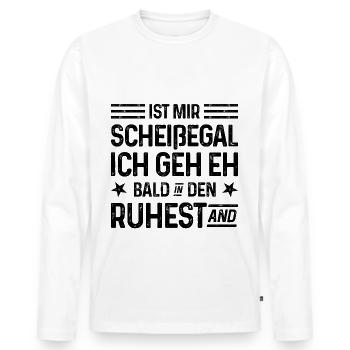 Scheißegal Ich geh eh bald in den Ruhestand - Männer Premium Bio Langarmshirt - Weiß - Vorne - Nico (187cm)