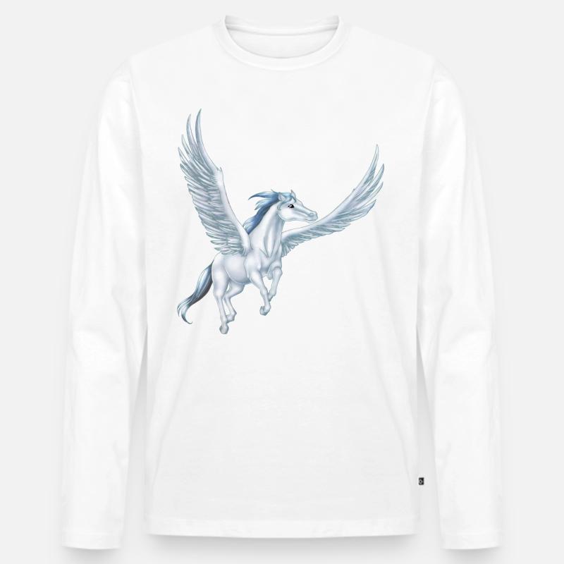 Pegasus 12 (Remake von 3) - Männer Premium Bio Langarmshirt - Weiß