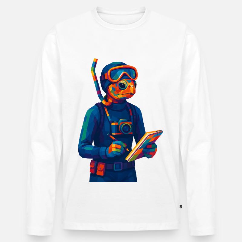 WPAP Polygon Stil Tiere - Meeresbiologin - Männer Premium Bio Langarmshirt - Weiß