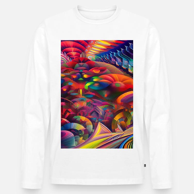 Abstrakte Kunst - Männer Premium Bio Langarmshirt - Weiß