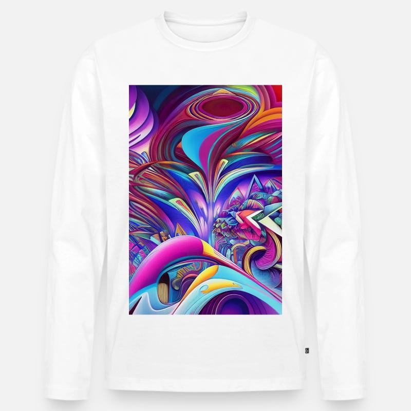 Abstrakte Kunst - Männer Premium Bio Langarmshirt - Weiß