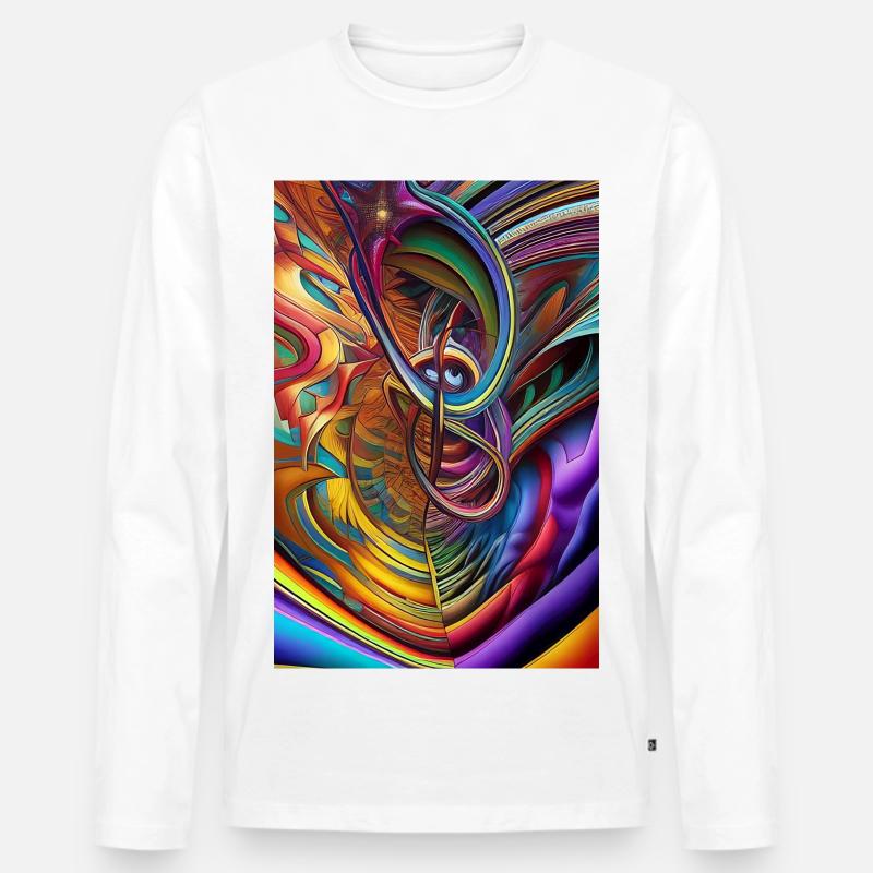 Abstrakte Kunst - Männer Premium Bio Langarmshirt - Weiß