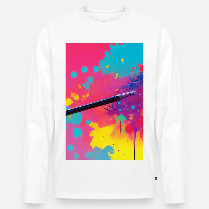 Abstrakte Kunst - Männer Premium Bio Langarmshirt - Weiß