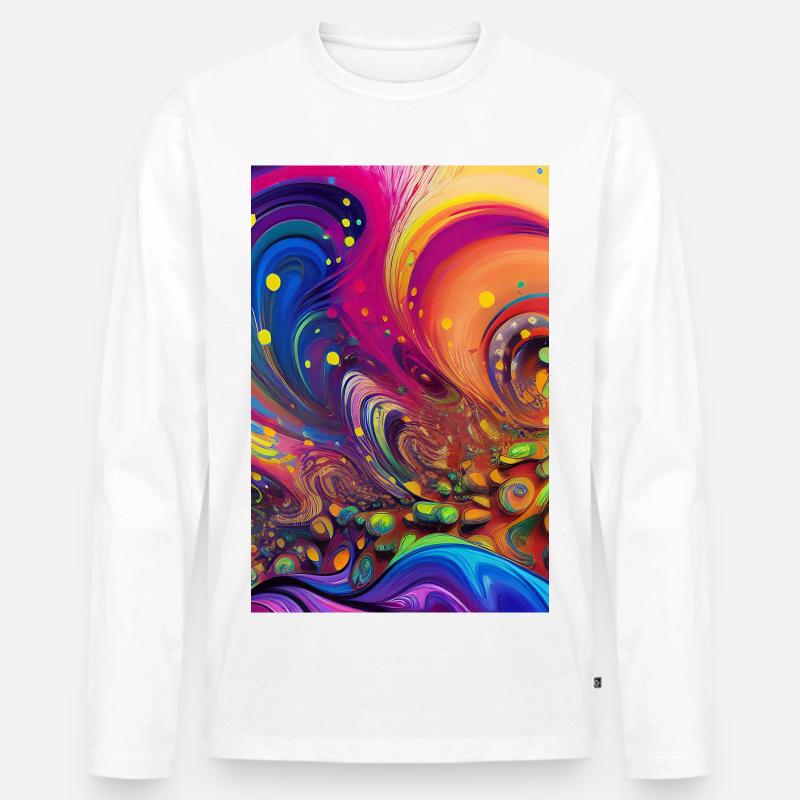Abstrakte Kunst - Männer Premium Bio Langarmshirt - Weiß