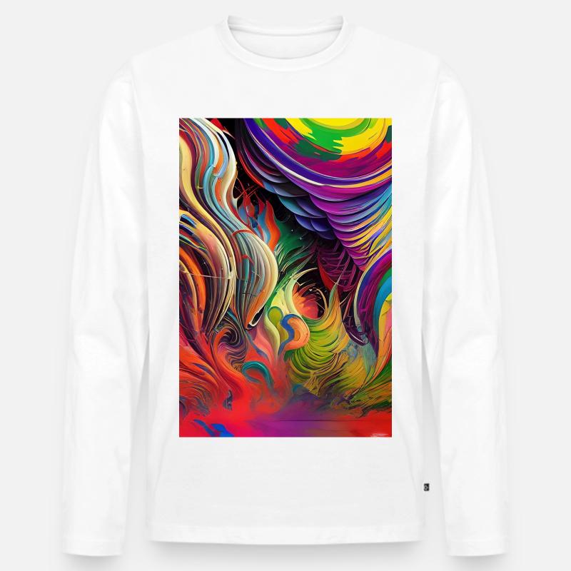 Abstrakte Kunst - Männer Premium Bio Langarmshirt - Weiß