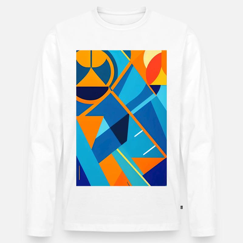 Abstrakte Kunst - Männer Premium Bio Langarmshirt - Weiß