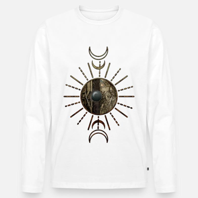 Die Schönheit des Steampunk-Designs - Männer Premium Bio Langarmshirt - Weiß
