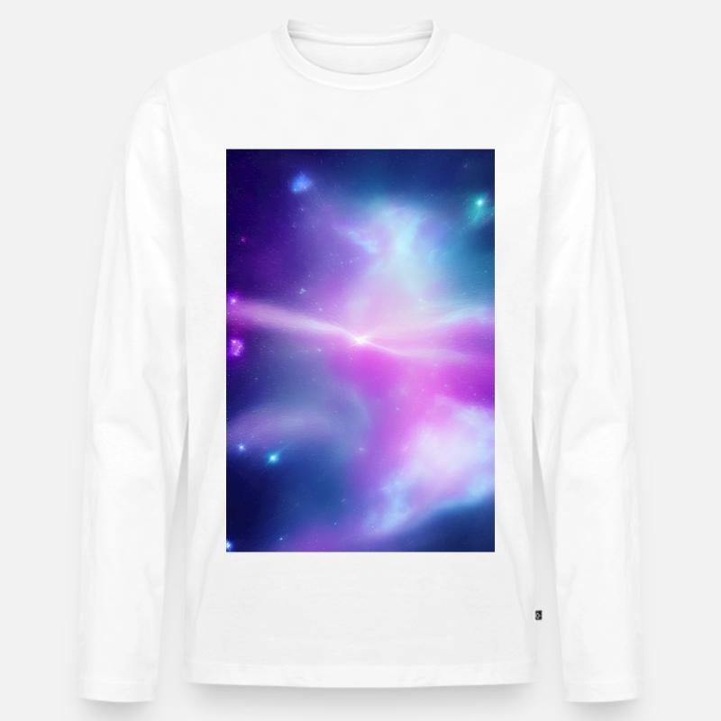Galaxie Bild - Männer Premium Bio Langarmshirt - Weiß
