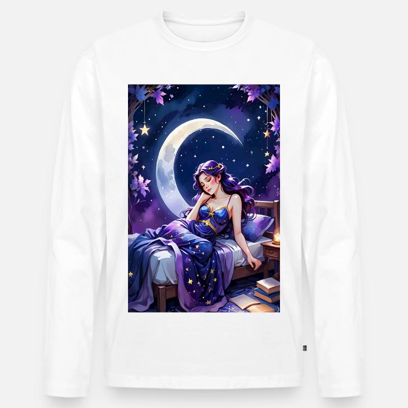 Lesen und Einschlafen - Männer Premium Bio Langarmshirt - Weiß