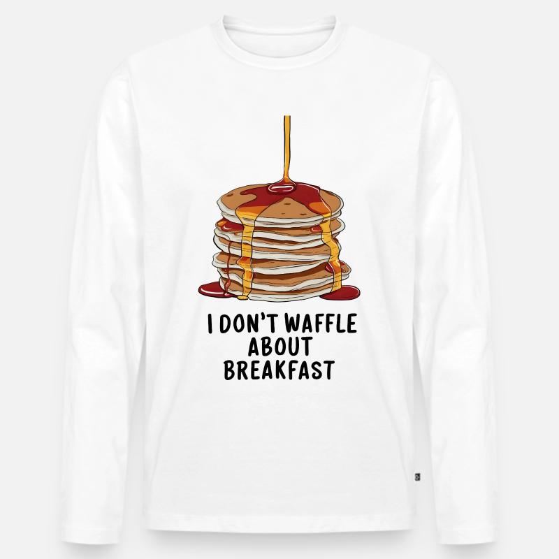 I don't waffle about breakfast - Männer Premium Bio Langarmshirt - Weiß