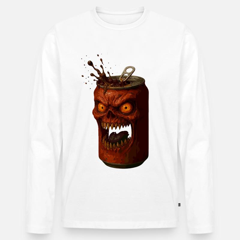 Wütige Horror Dose - Männer Premium Bio Langarmshirt - Weiß