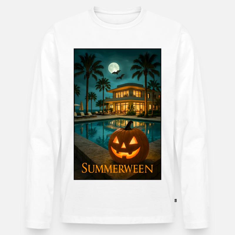 Sommerween - Männer Premium Bio Langarmshirt - Weiß