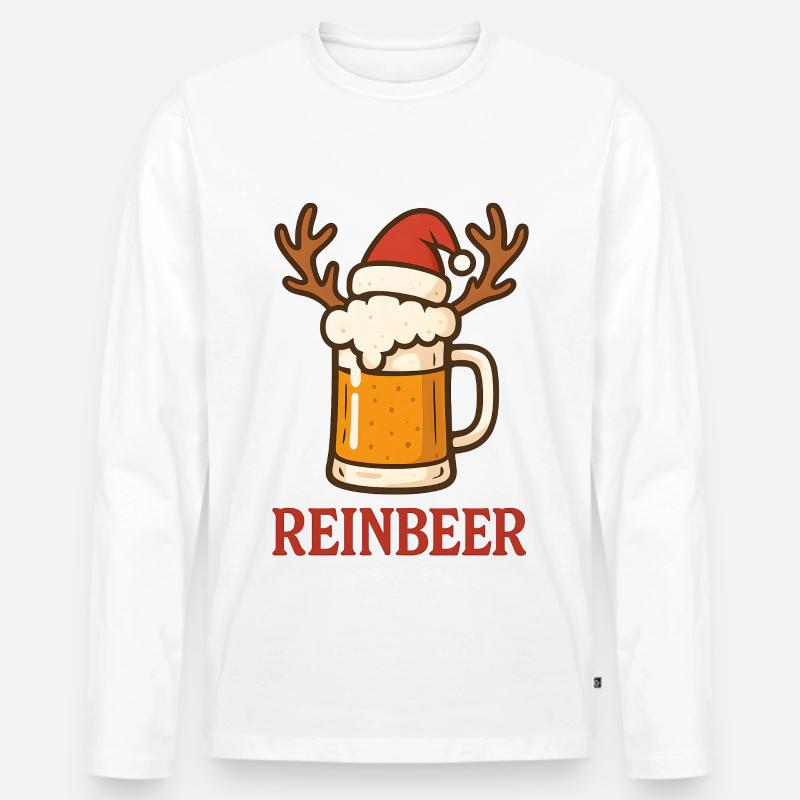 Weihnachten Bier - Männer Premium Bio Langarmshirt - Weiß