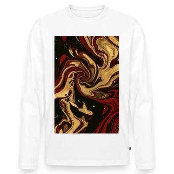 Abstract Germany Fluid Art Partie 2. - T-shirt manches longues Premium bio Homme - blanc - Devant - Nico (187cm)