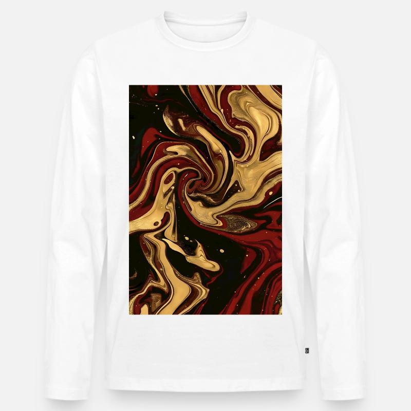 Abstrakt Deutschland Fluid Art Teil 2. - Männer Premium Bio Langarmshirt - Weiß