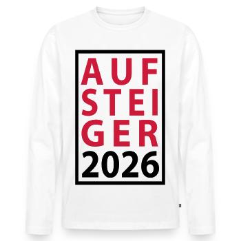 Promu Promotion 2026 - T-shirt manches longues Premium bio Homme - blanc - Devant - Nico (187cm)