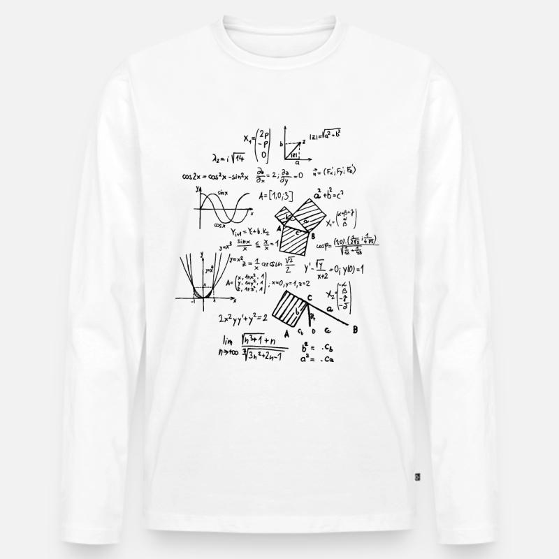 Mathematics Math Mathematician mathematical formulas - Men's Premium Organic Long Sleeve Shirt - white